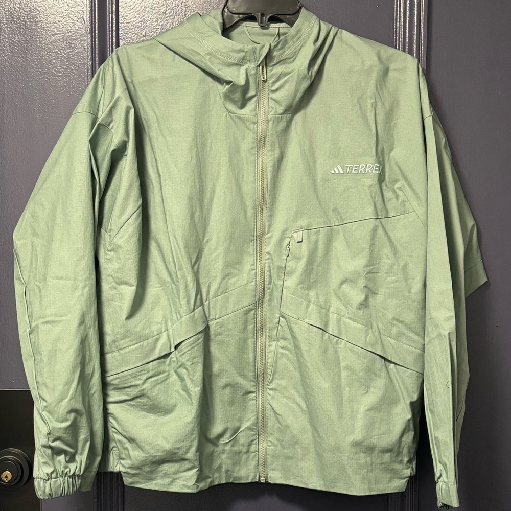 Adidas TERREX Jacket Full Zip Hoodie Lightweight Green XL NWT
